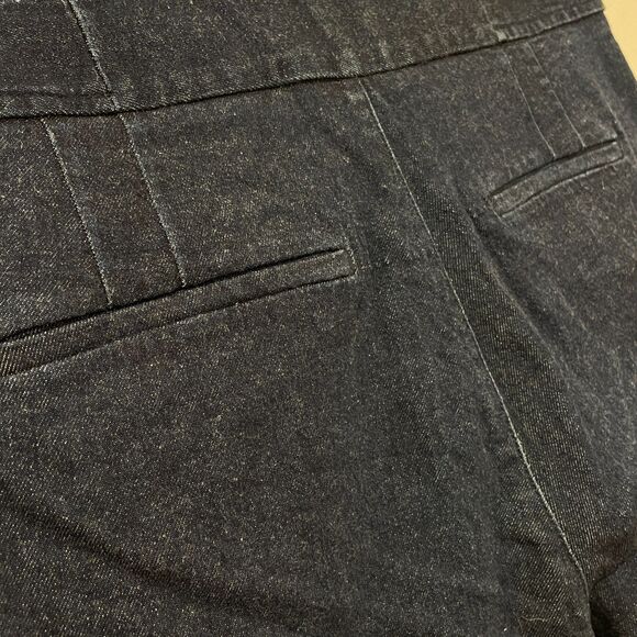 ~ Anthropologie 12 "The Essential Crop Flare" Dk Blue Wash Scarf Tie Denim Jeans - Picture 13 of 16